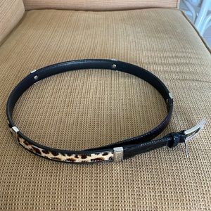 BRIGHTON LEATHER, ANIMAL PRINT COW HAIR BELT, SIZE 36 XL